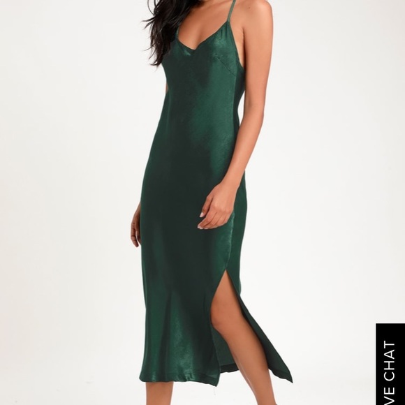 Lulu S Dresses Emerald Slip Dress Poshmark Lulu S Dresses Emerald Slip Dress Poshmark